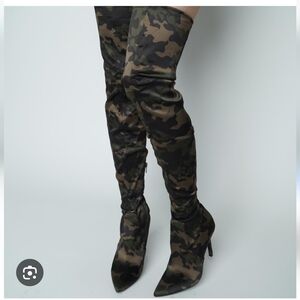 ALDO Camouflage Thigh High Boots